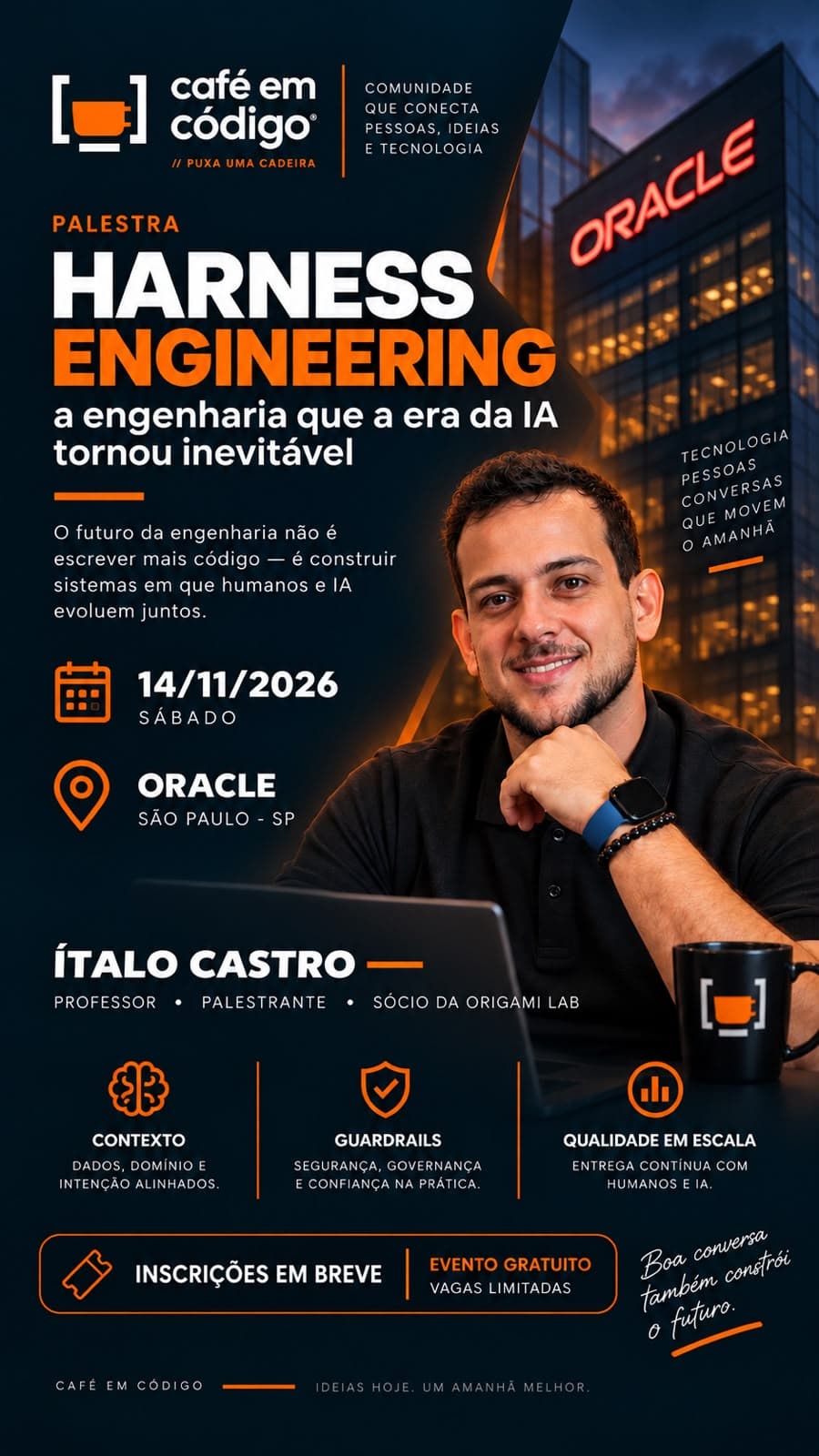 Cartaz de divulgação — Café em Código na Oracle